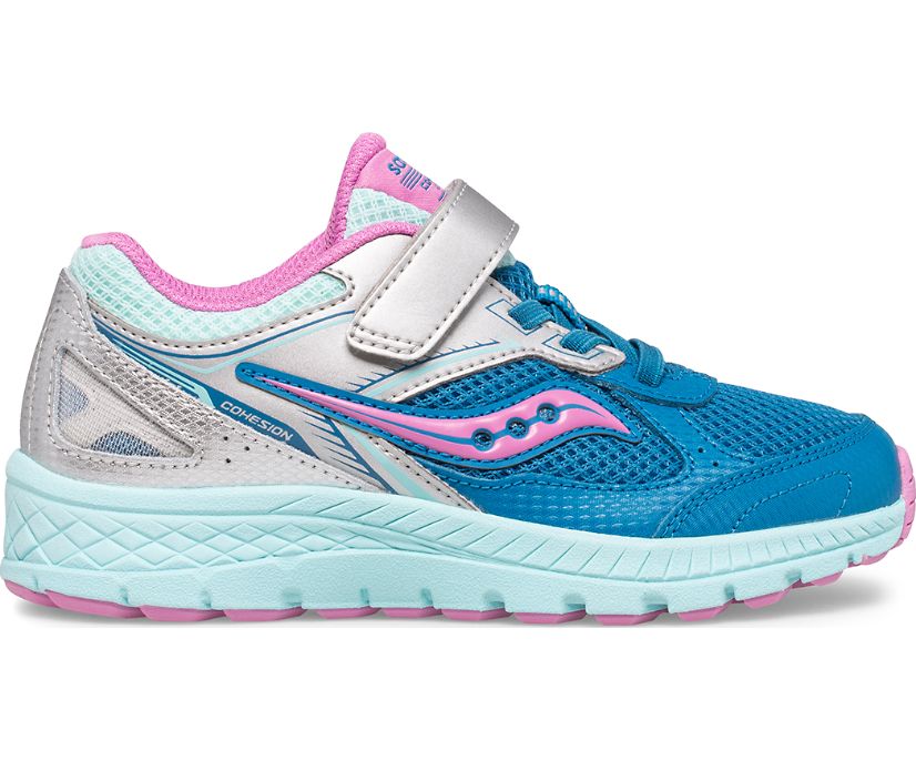 Kids' Saucony Cohesion 14 A/C Sneakers Silver / Blue | Singapore 841OKIR